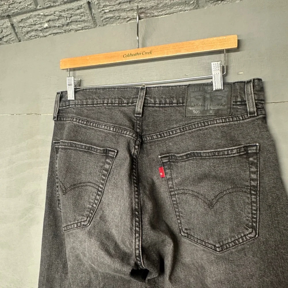 Levis 505 Regular Fit Straight Leg Jeans Mens 32x30 Charcoal‎ Grey Denim 3478